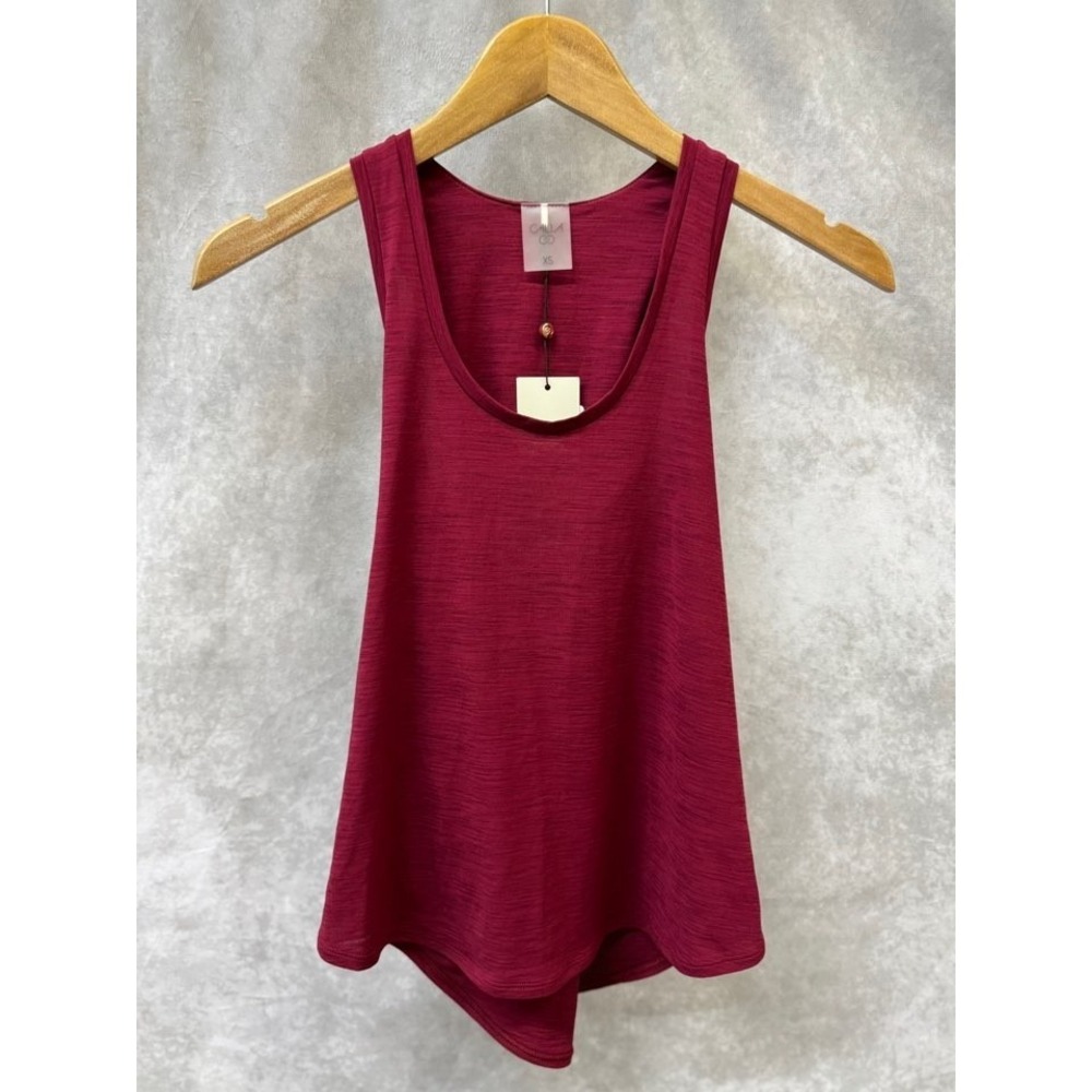 CALIA Twist Back Tank Top Women's XS Dark Red Activewear